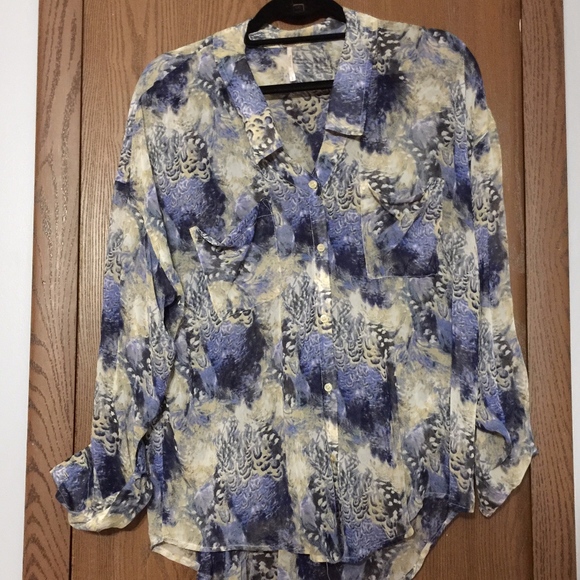 Free People Tops - Free People, Blouse (Blue, Taupe...) NWOT